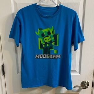 Cow’s PEI Moocraft Minecraft Parody Men’s Small Tee Shirt Blue Green Teen